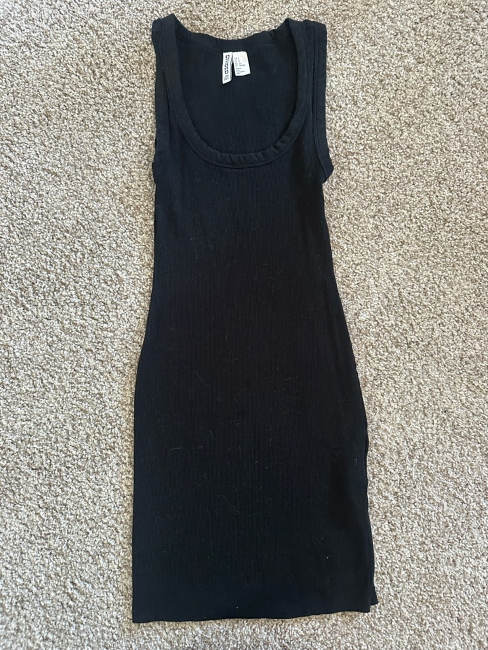 H&M Black Ribbed Tank Dress small